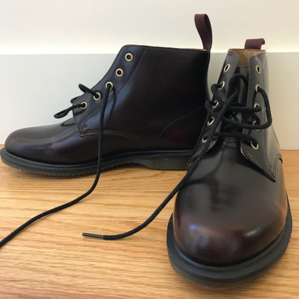 Emmeline, cherry red rouge Arcadia boots.